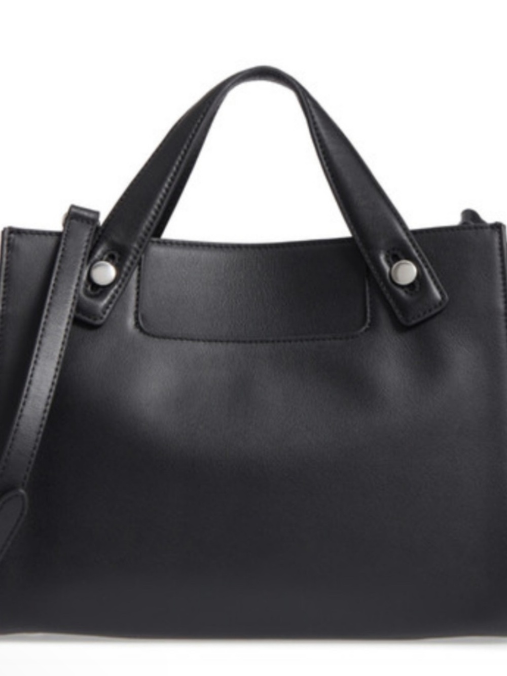 Treasure & Bond Black Accordion Leather Work Satchel